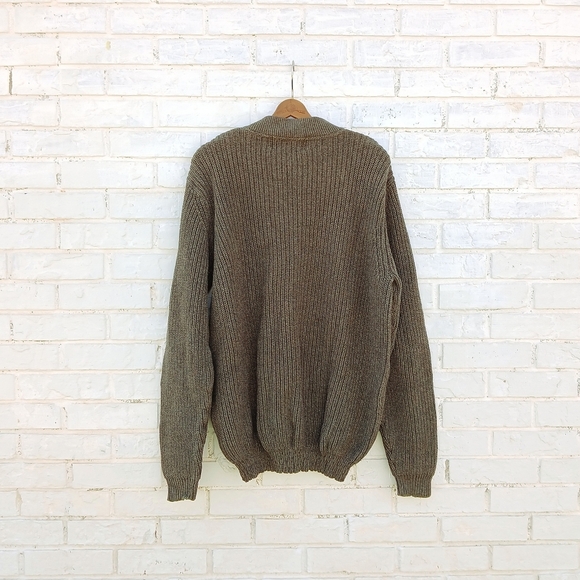 Eddie Bauer Chunky Fisherman Pullover Sweater Olive Heritage - Picture 3 of 3